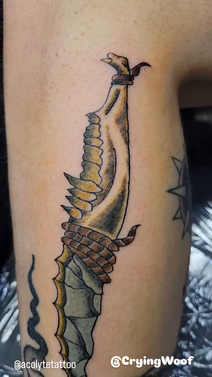 Tattoo by @cryingwoof — neo_traditional, realism
