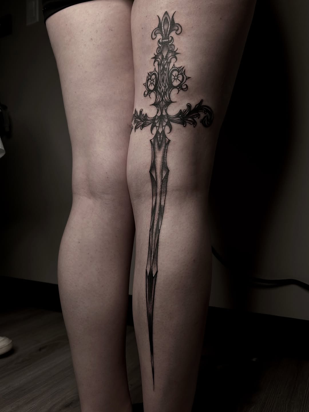 Tattoo by @monarch.tattoos — black_and_grey, ornamental