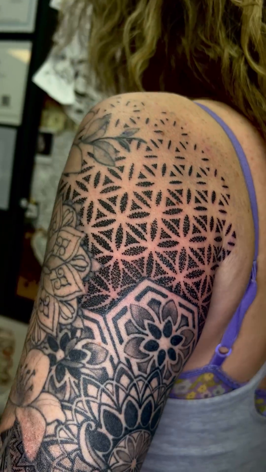 Tattoo by @jaws_the_artist — geometric, dotwork