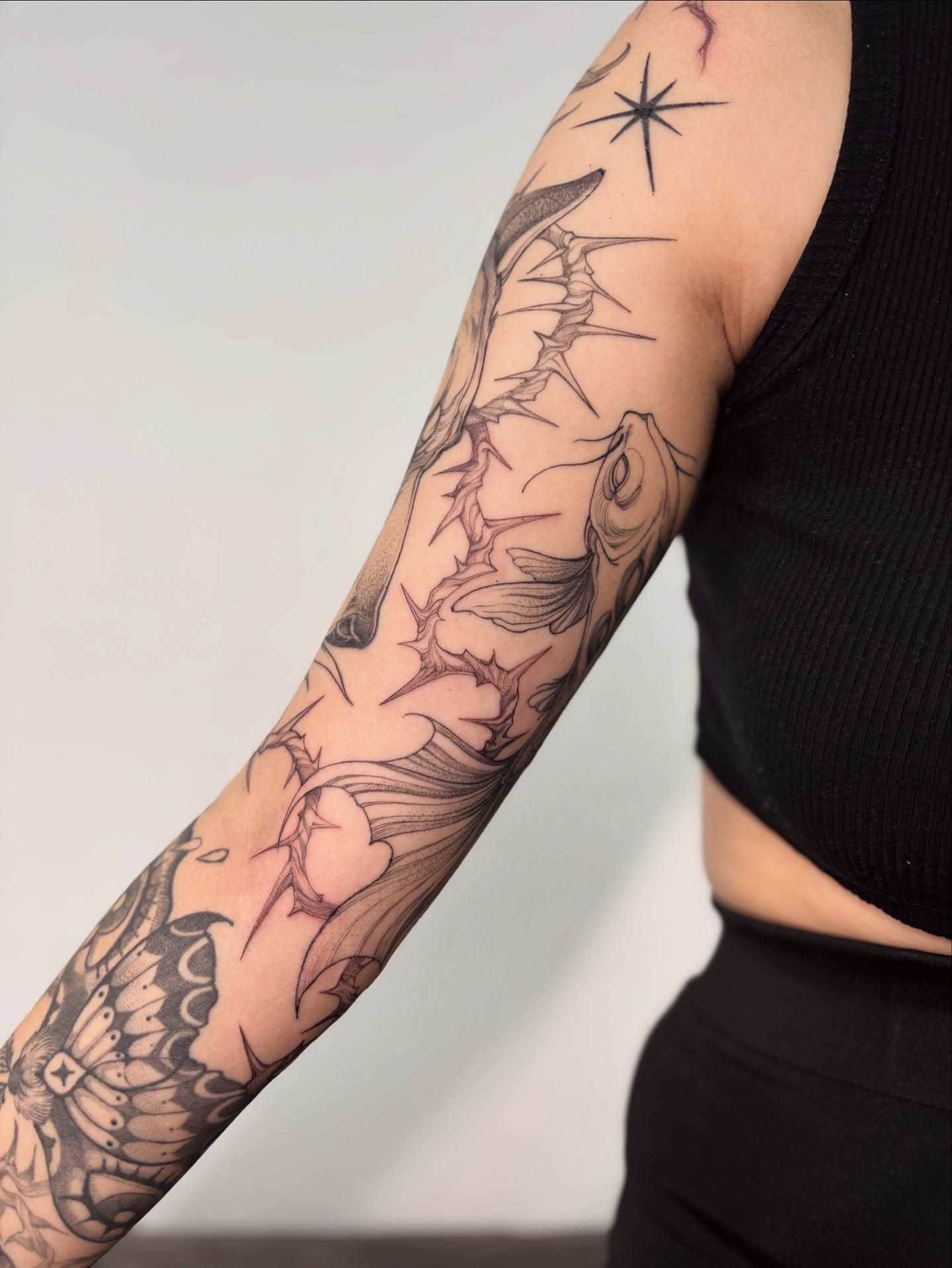 Thorn crown realism tattoo on the forearm by vaprol tattoo ✧ Boston