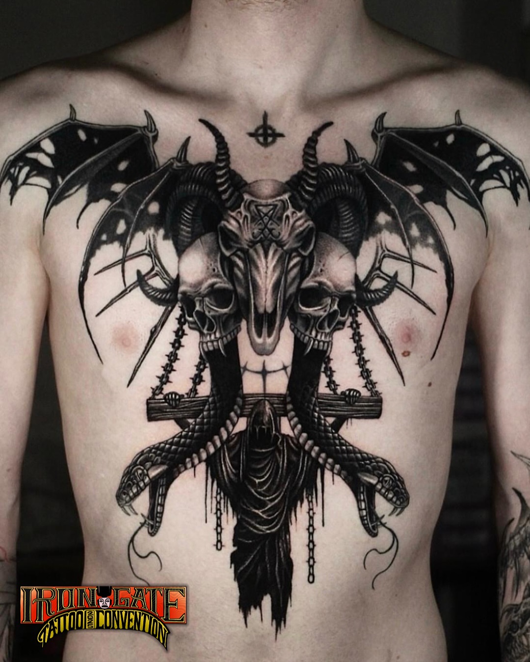 Tattoo by @h.black_ink — black_and_grey, dark_realism