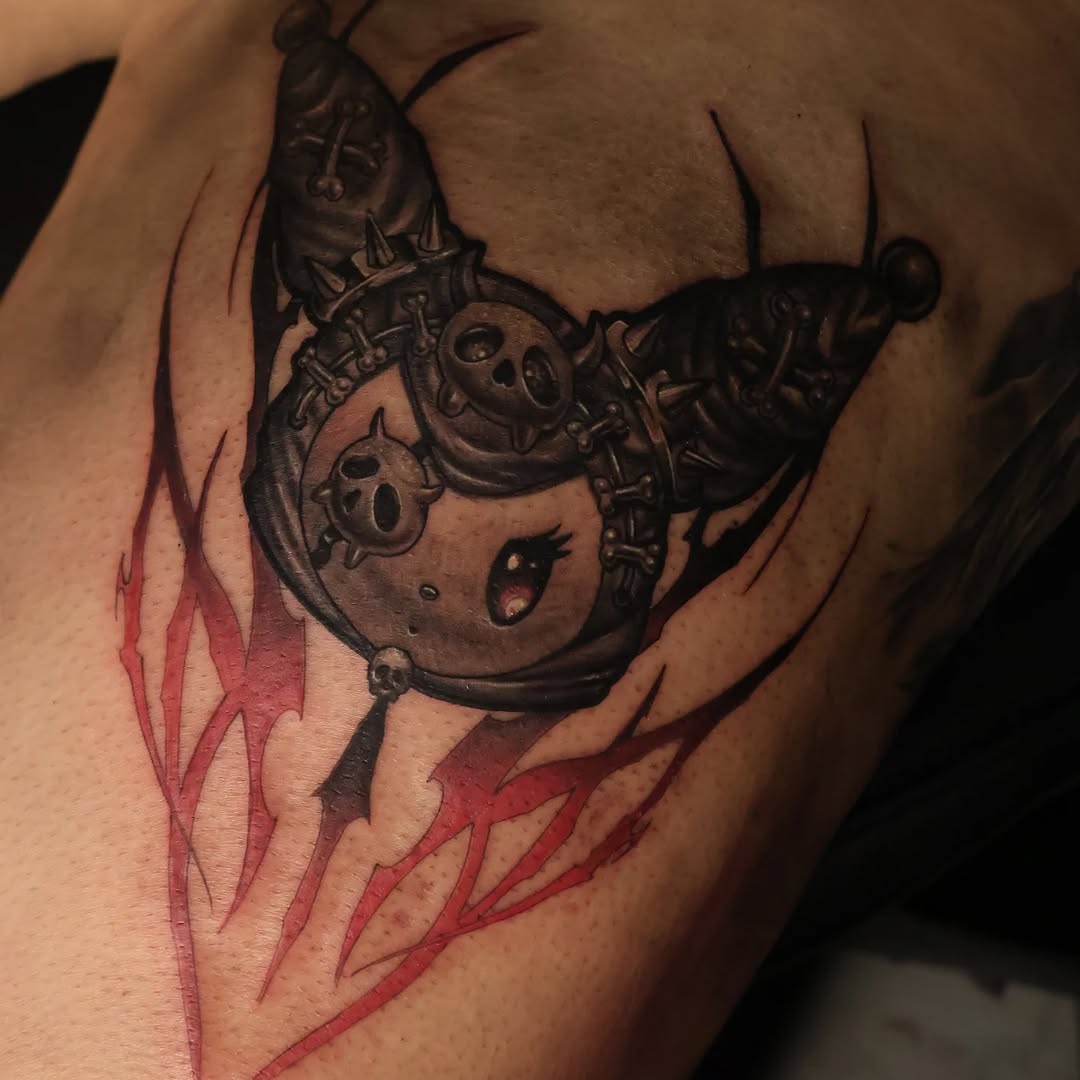 Tattoo by @joc_o_tattoo — anime, black_and_grey
