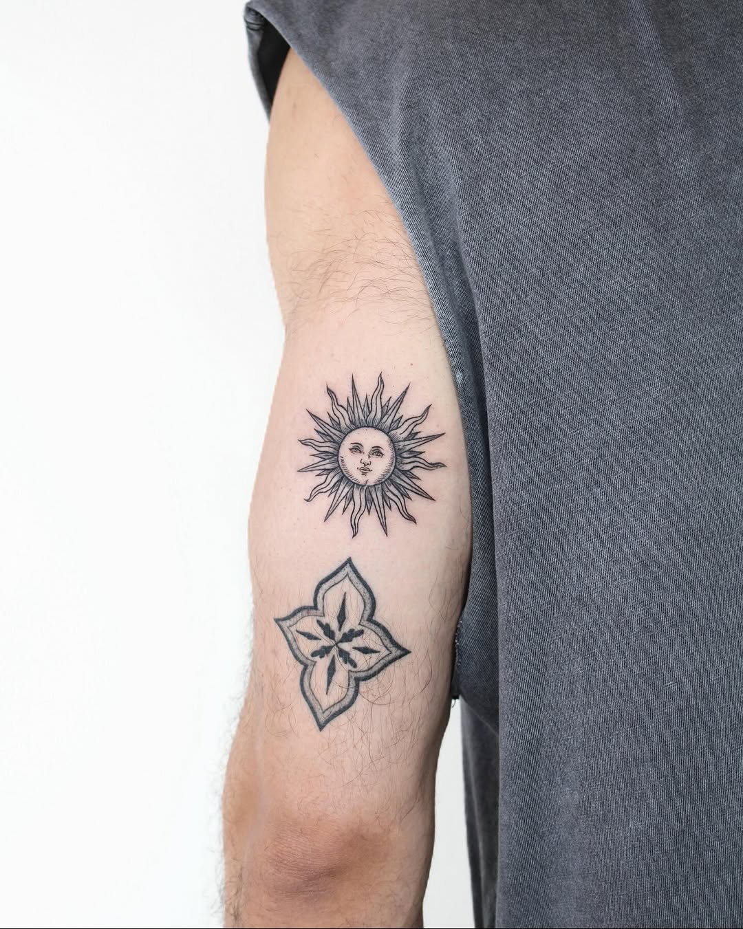 Tattoo by @tatmostat — black_and_grey, fine_line