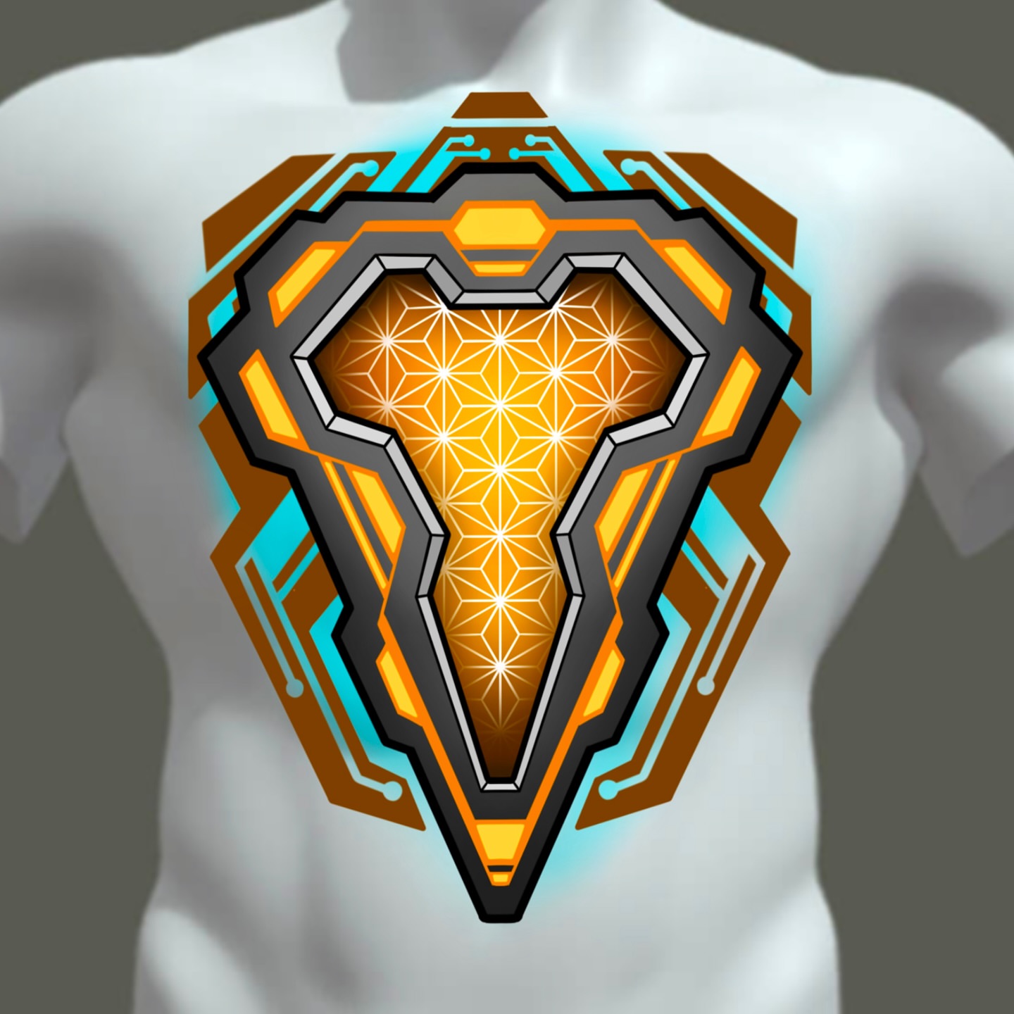 Geometric design geometric tattoo on the chest by Michael James, Bronx, New York