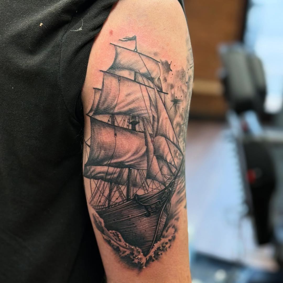 Tattoo by @sterling_tattoos — realism, black_and_grey