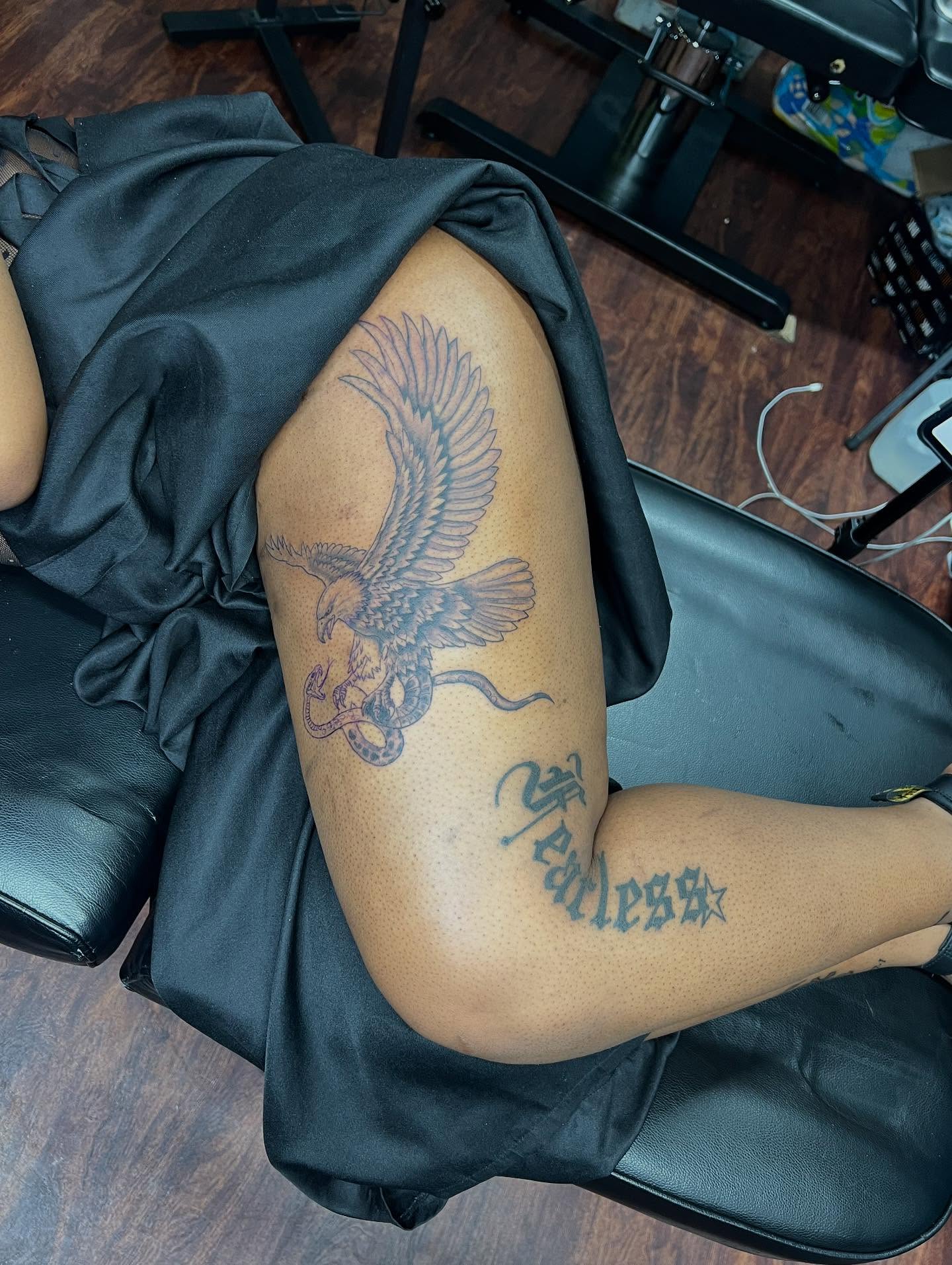 Tattoo by @_glassink — black_and_grey