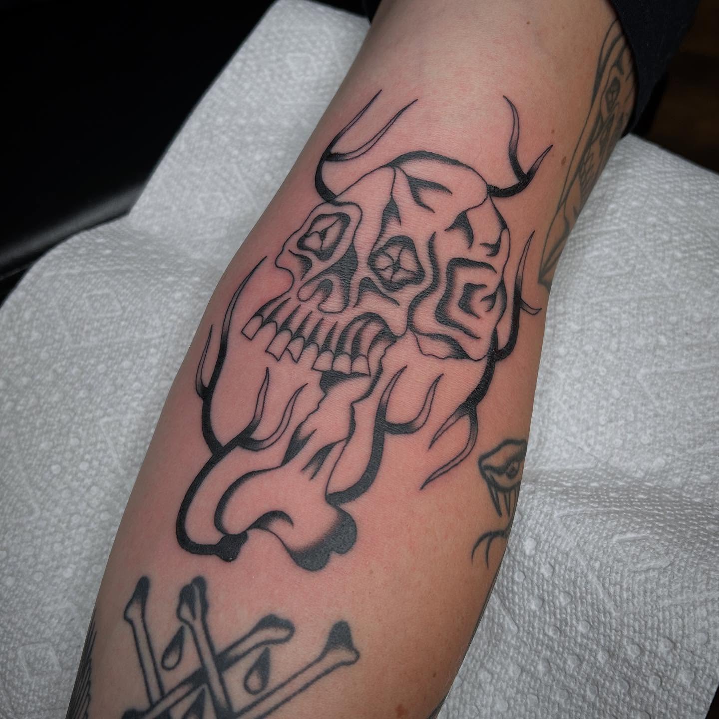 Tattoo by @moosetattooer β black_and_grey