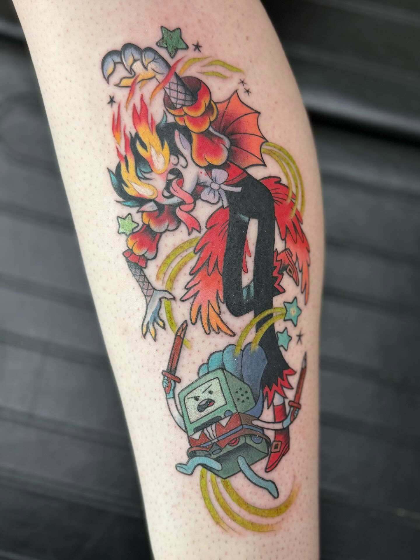 Tattoo by @tina_b_draws — american_traditional, new_school