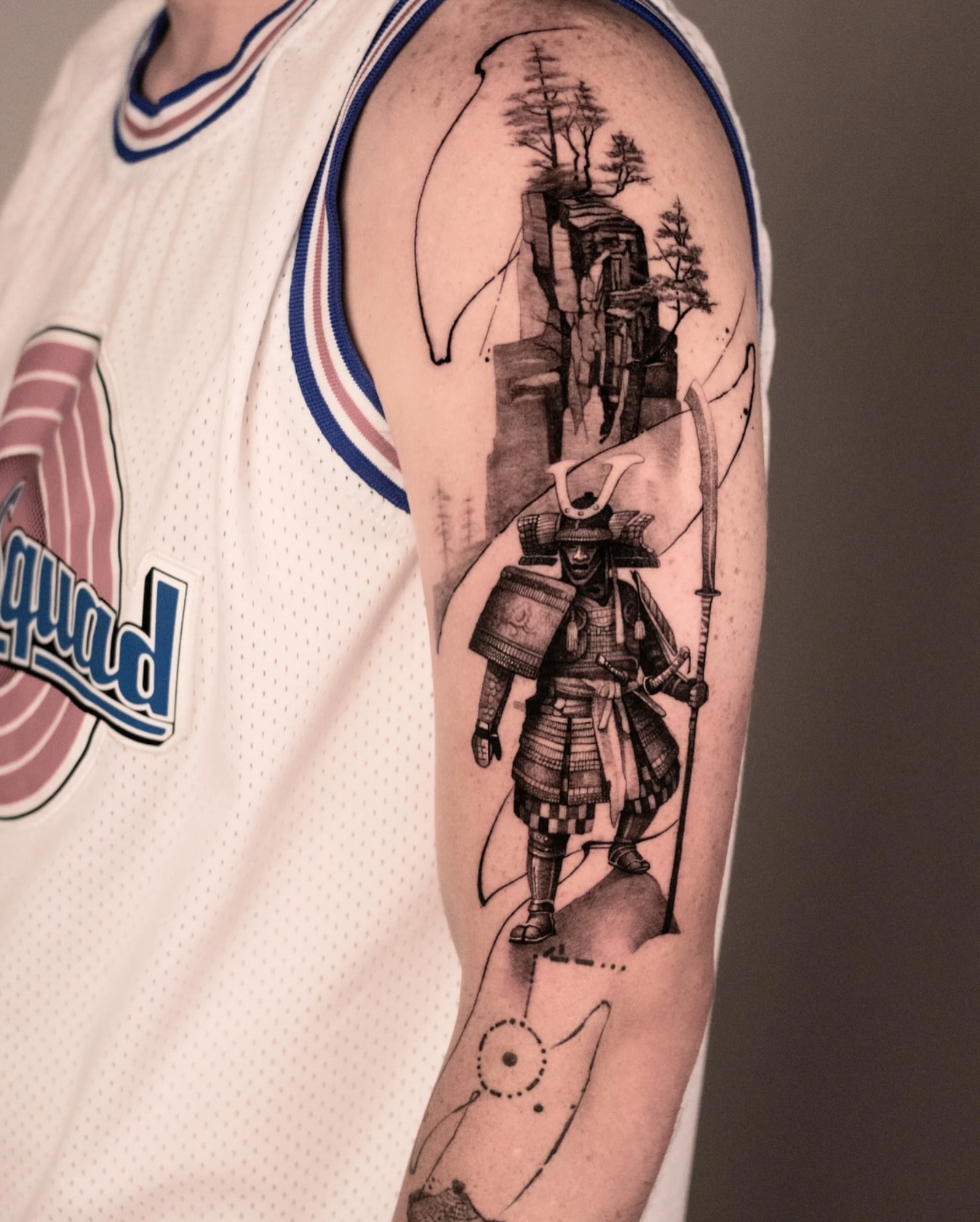 Samurai warrior realism tattoo on the forearm by Mark D, Los Angeles, California