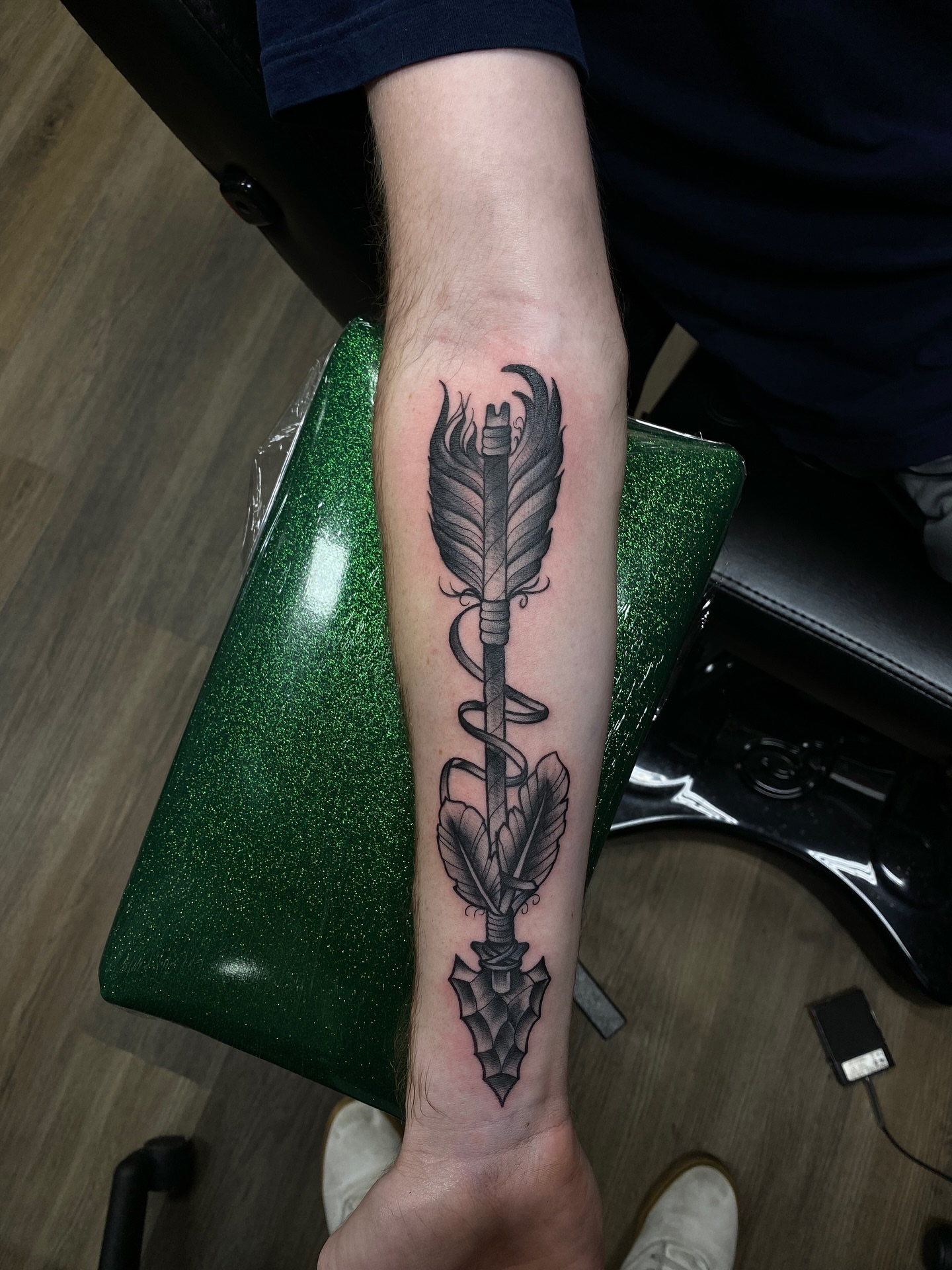 Tattoo by @camenglandtattoos — black_and_grey