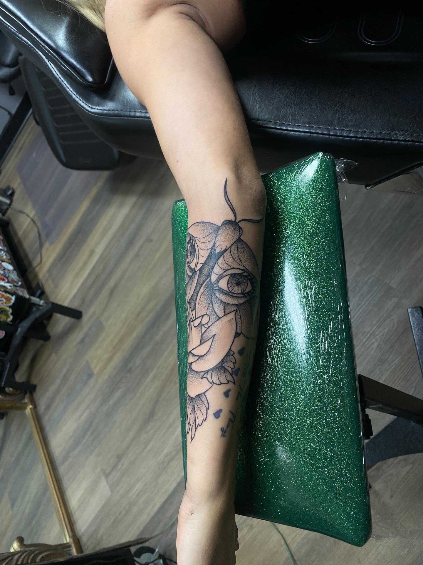 Tattoo by @camenglandtattoos — dotwork, black_and_grey
