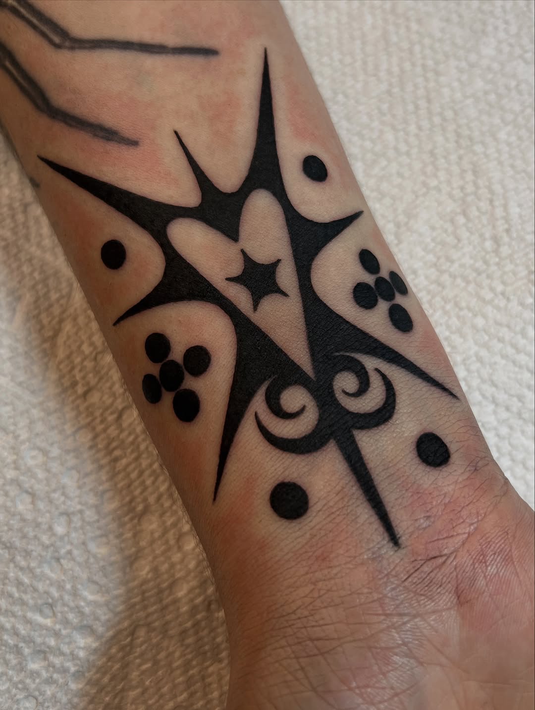 Tattoo by @maplestattoo — blackwork, geometric