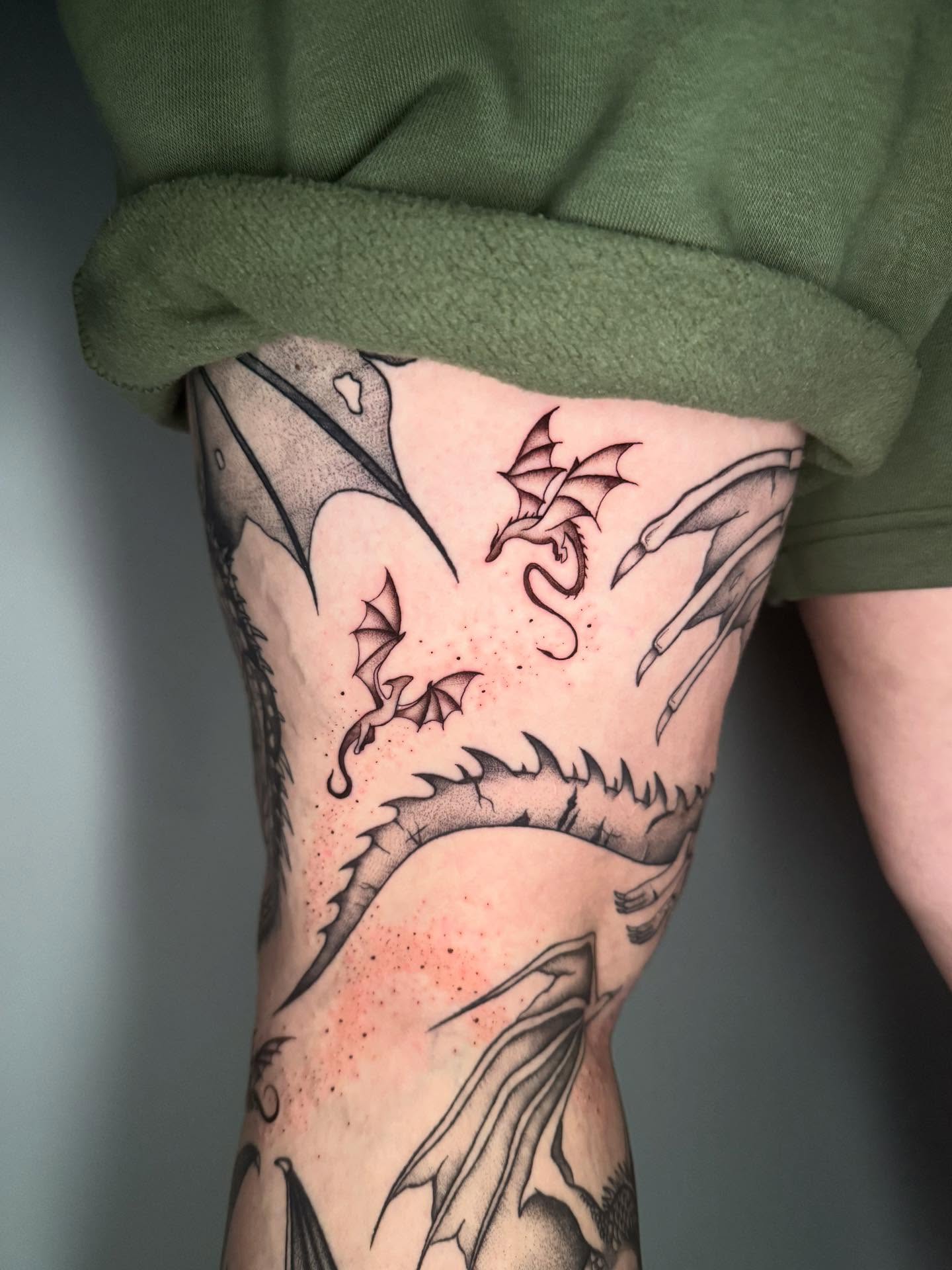 Tattoo by @hackytats — black_and_grey