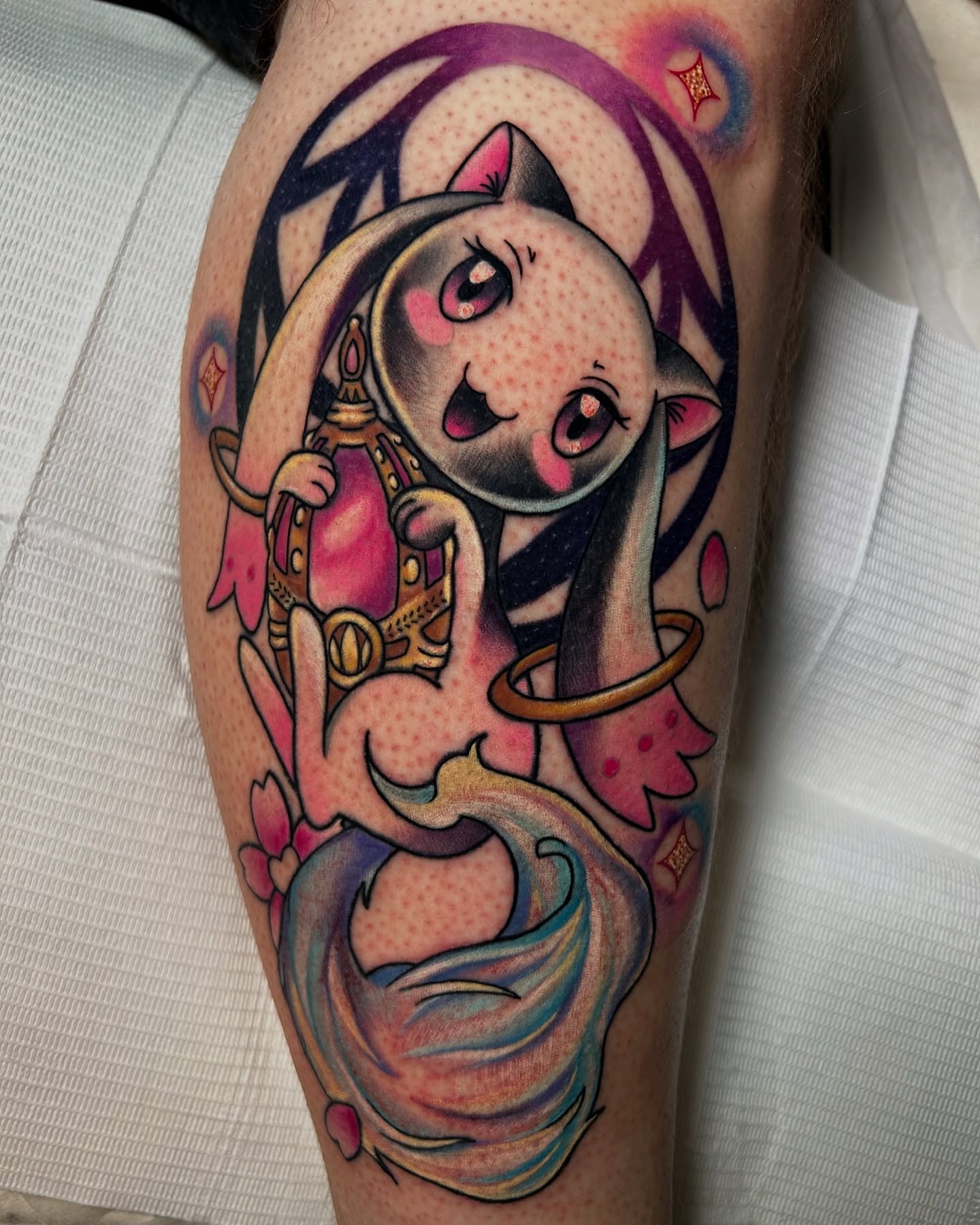Mermaid new school tattoo on the forearm by Tattoos By Lola Cavotta, Willoughby, Ohio