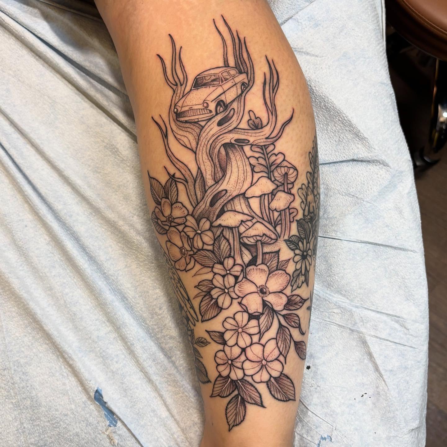 Tattoo by @rachel.cool — black_and_grey, realism