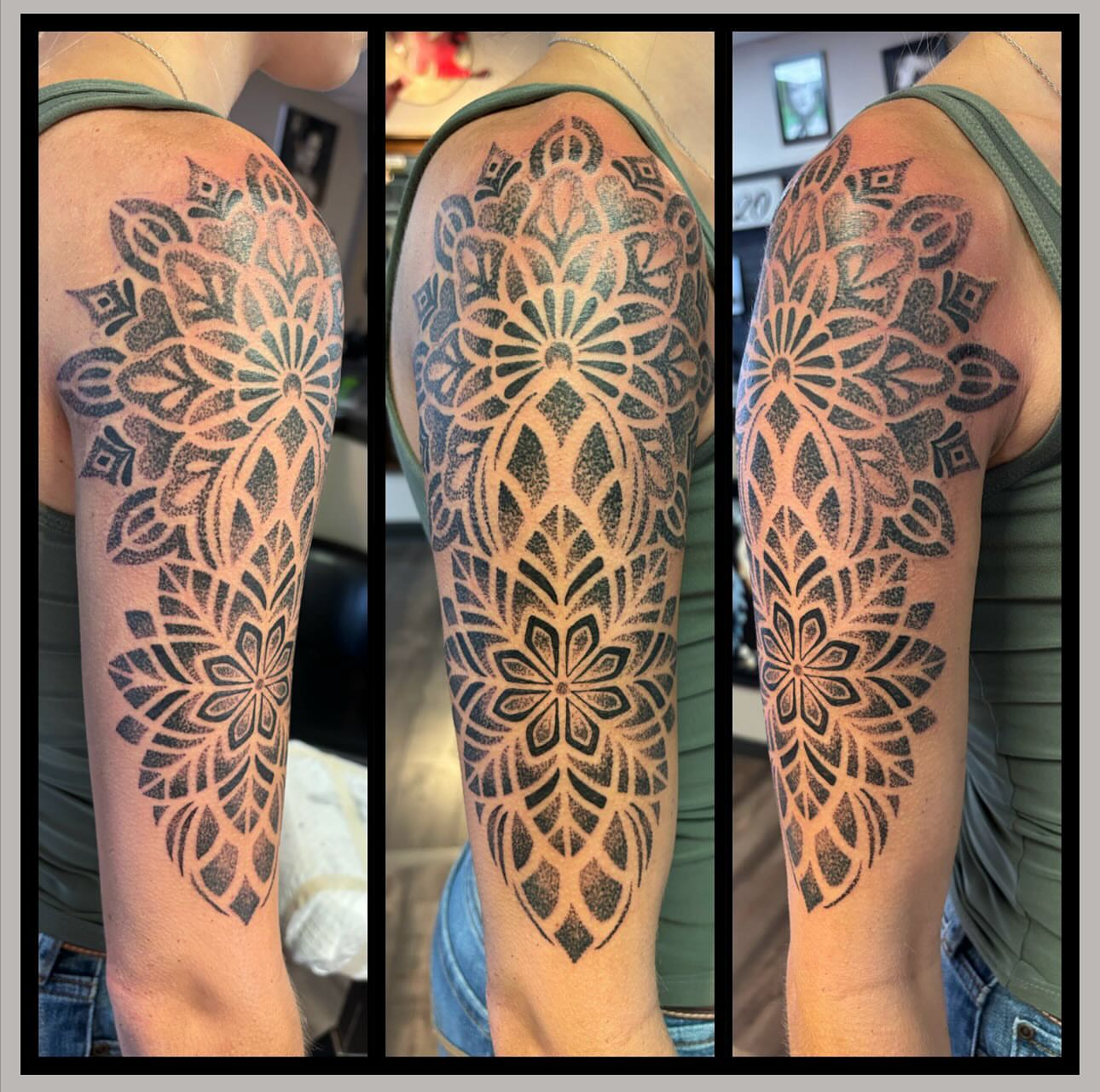 Tattoo by @cynicalprick — dotwork, geometric