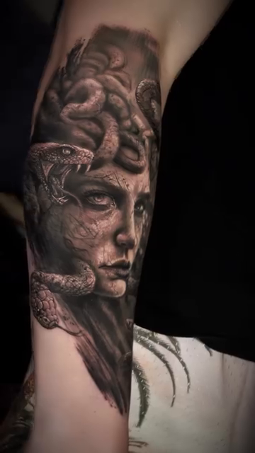 Medusa realism tattoo by Brian Ulibarri