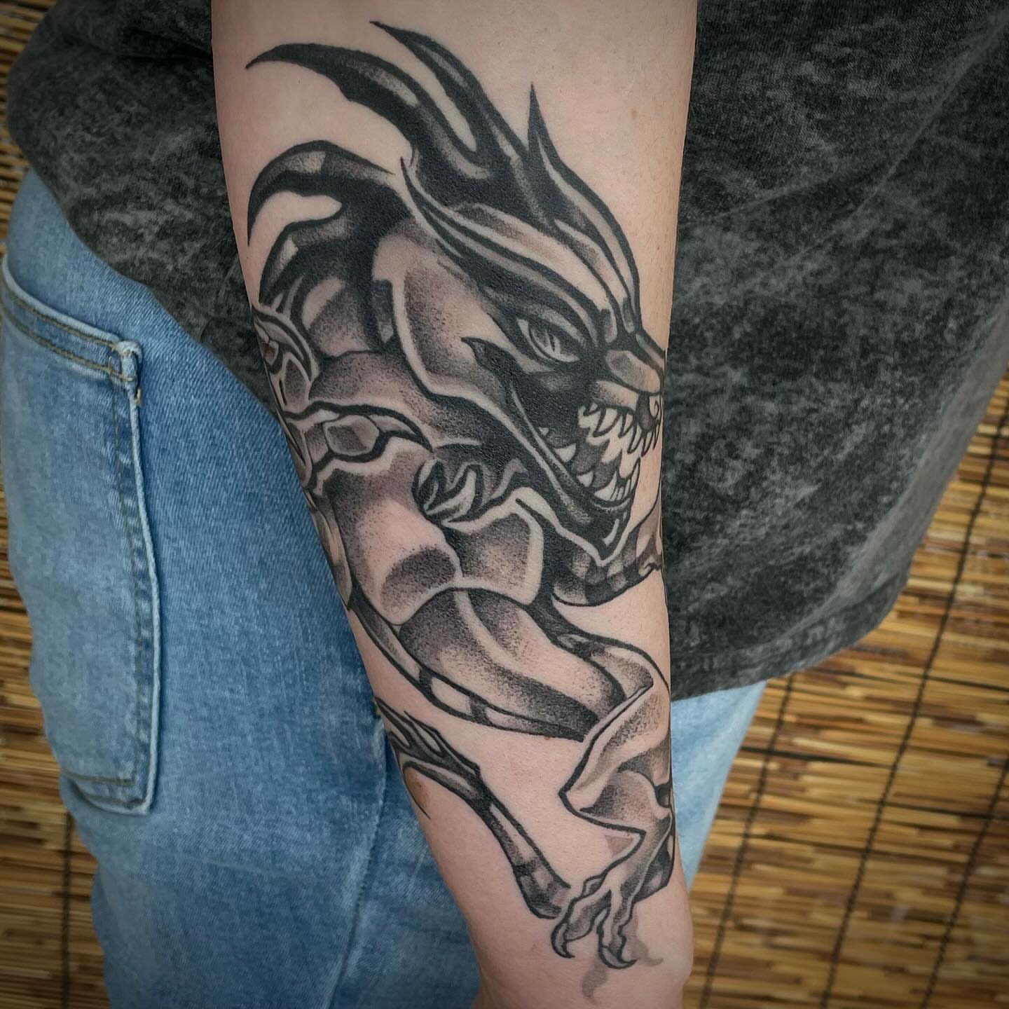 Tattoo by @darkwood.tattoos — black_and_grey