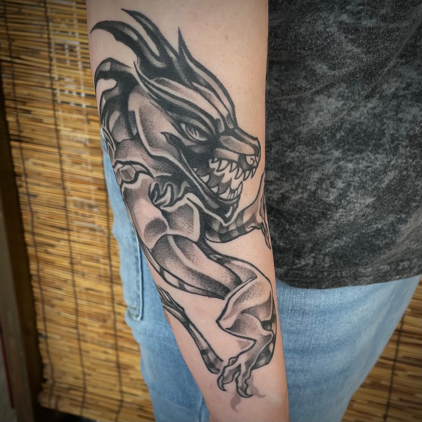 Tattoo by @darkwood.tattoos — black_and_grey