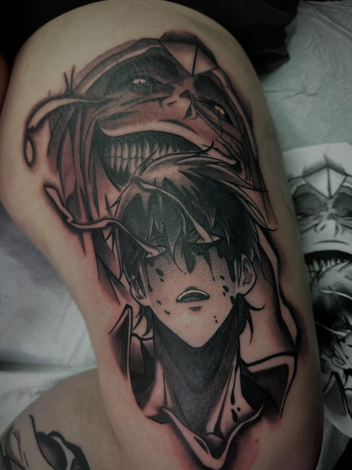 Tattoo by @deaddfred — dark_realism, anime