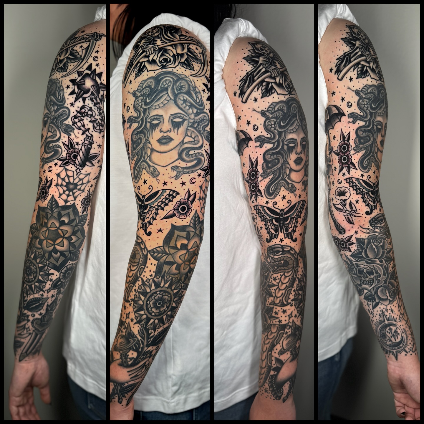 Tattoo by @hooliganz_art — american_traditional, dotwork