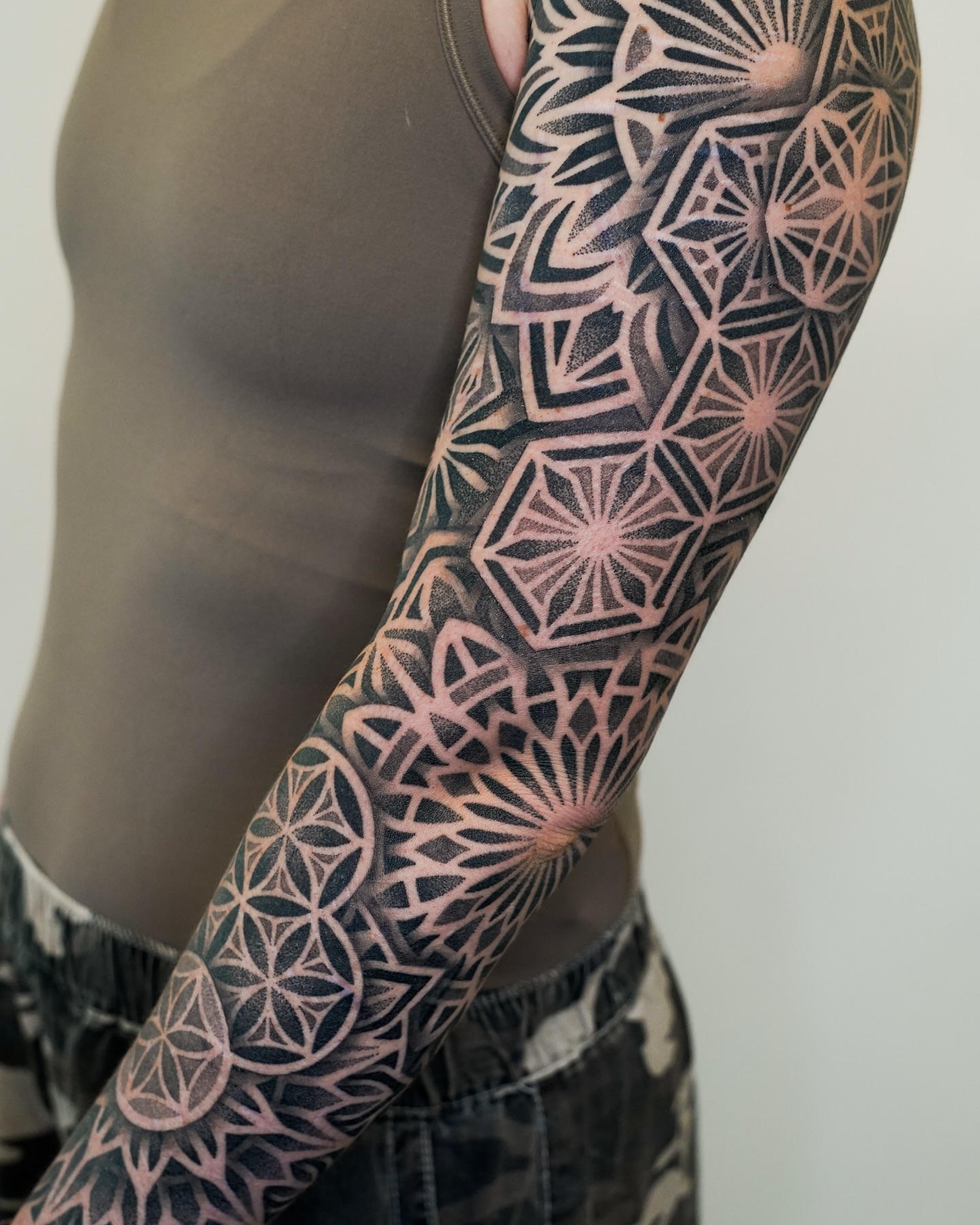 Tattoo by @rjxdots — geometric