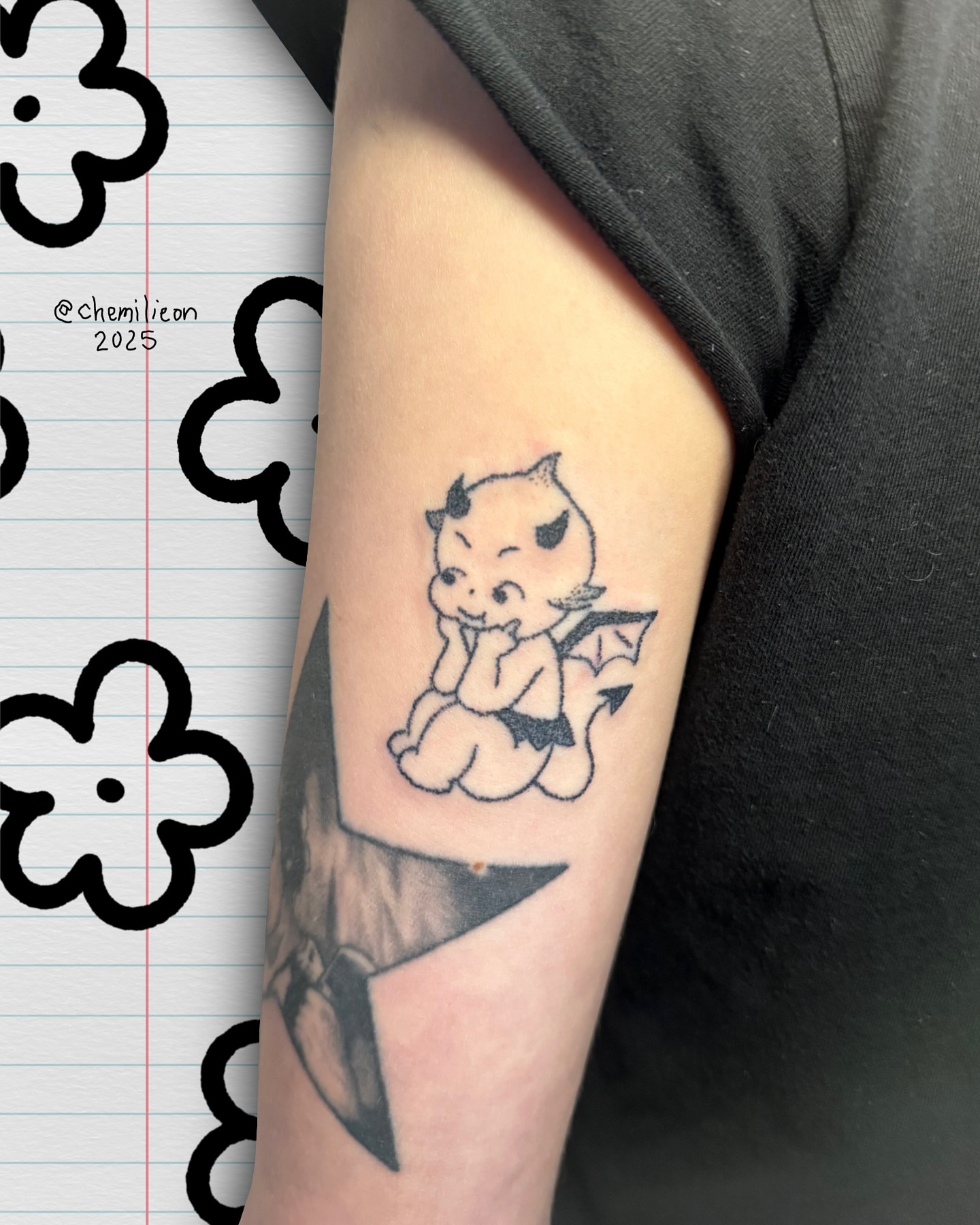 Tattoo by @chemilieon — black_and_grey