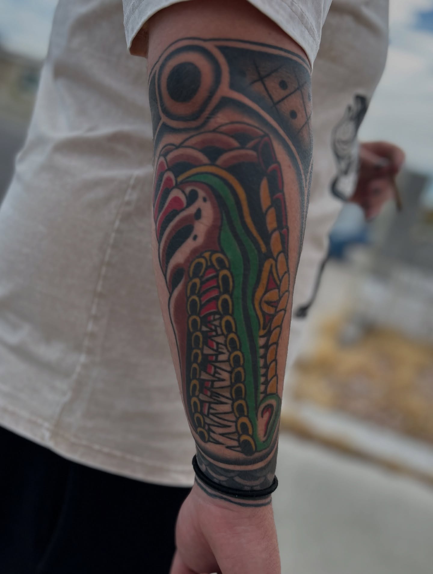 Fish American traditional tattoo on the forearm by Tattoos by Corey aka MrLu