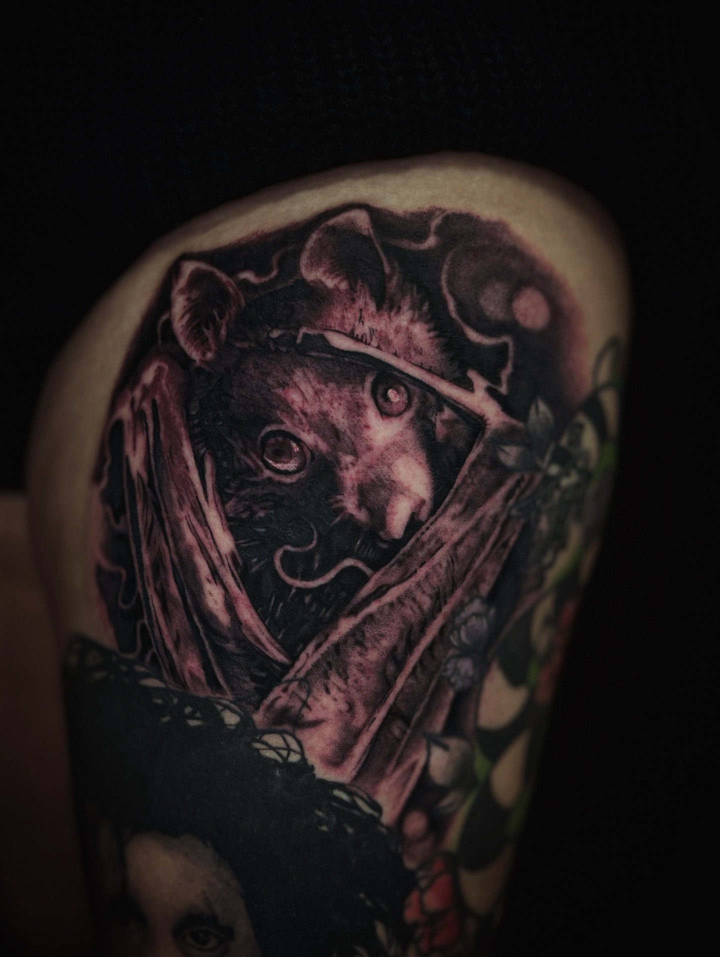 Bat realism tattoo on the shoulder by @tattoos_by_elijah