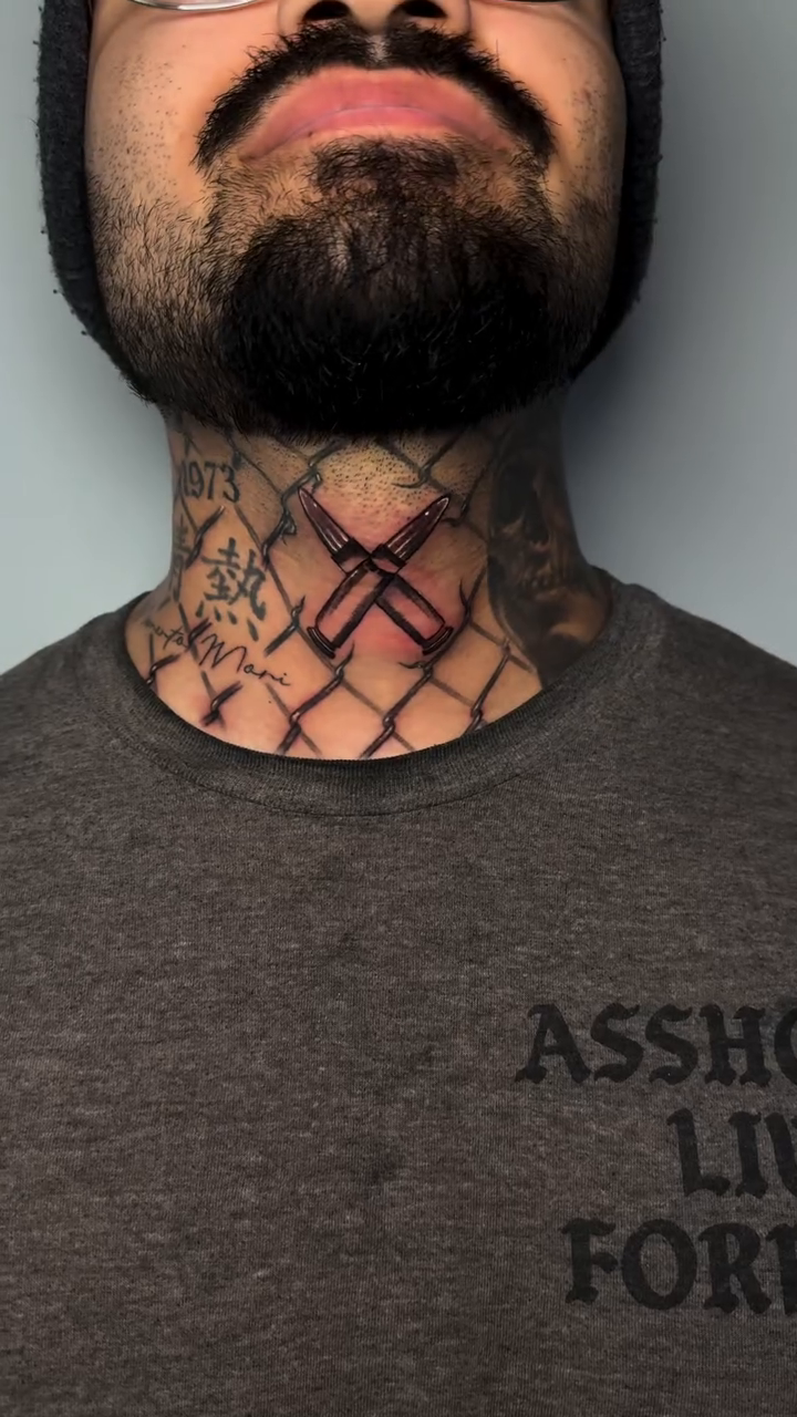 Geometric pattern with skull geometric tattoo by Kiki Tattoos😈