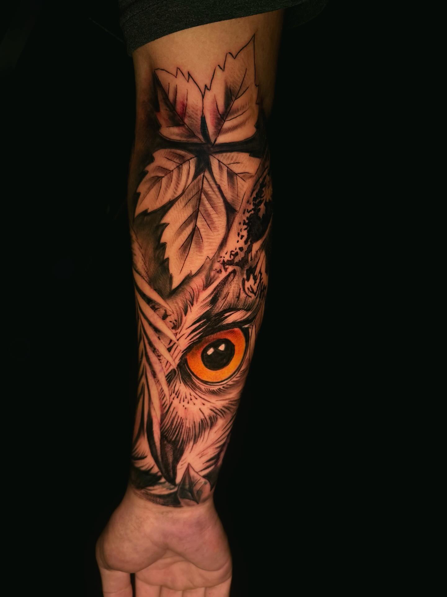 Owl realism tattoo on the forearm by ☆ LULU ☆ Licence No. 108595