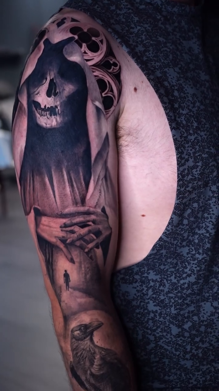 Tattoo by @joshgarte_ — dark_realism, black_and_grey
