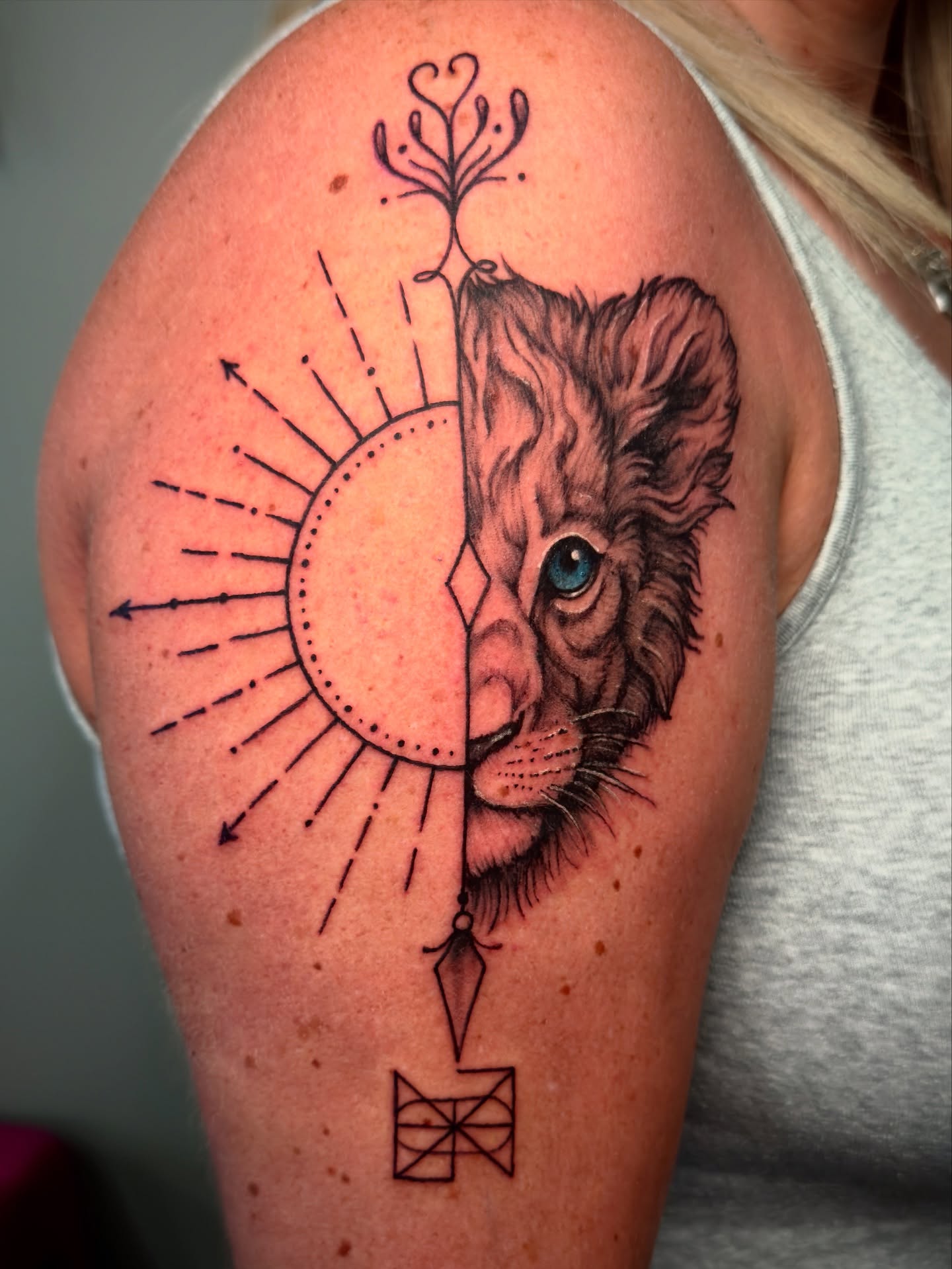 Tattoo by @brock_tattoos — realism, dotwork