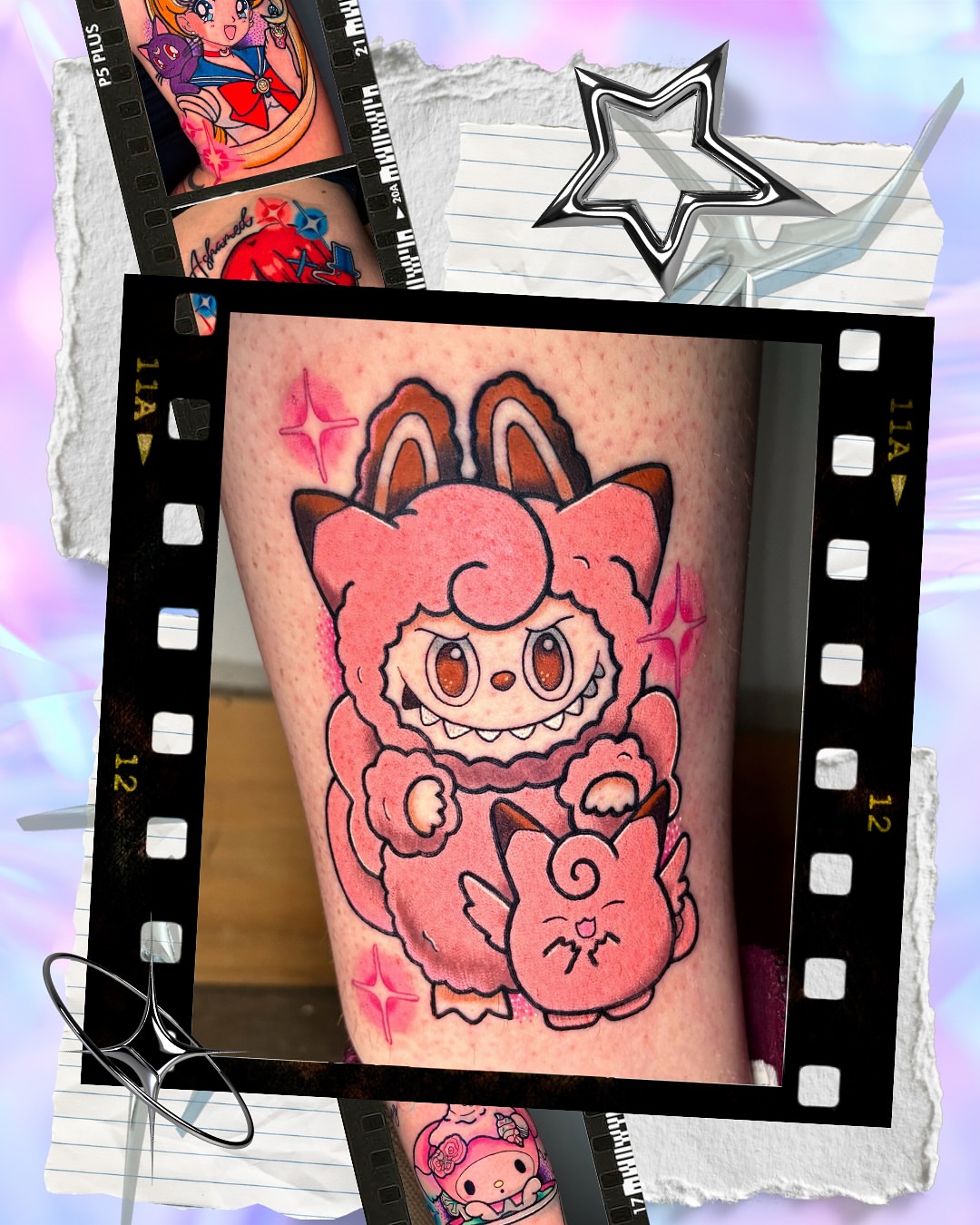 Cat-like creature new school tattoo on the forearm by . 🎀 𝓚𝓪𝔂𝓵𝓪 𝓟𝓪𝓻𝓵𝓮𝓮 🎀 .