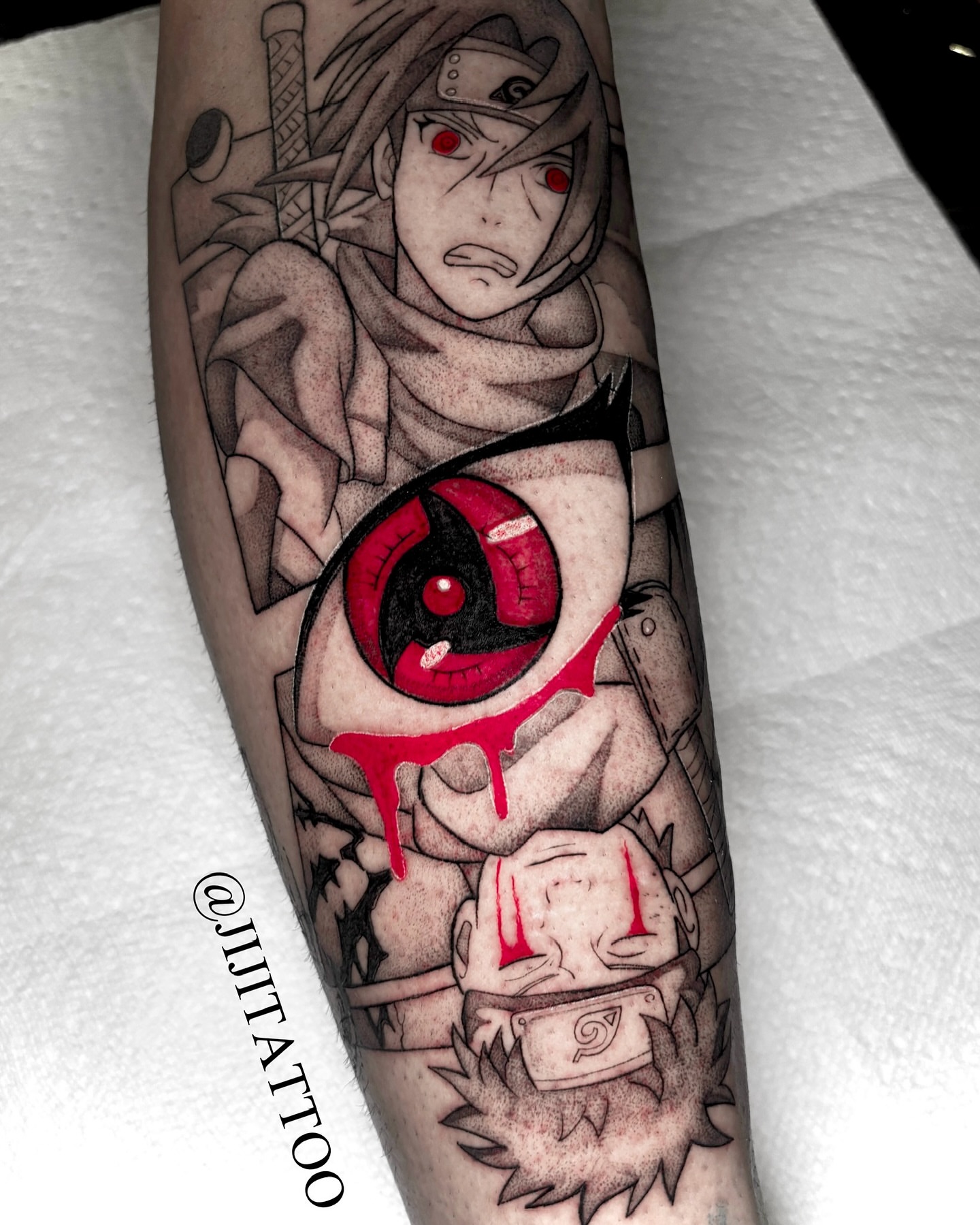 Naruto character anime tattoo on the forearm by 🇰🇷jijitattoo 🇺🇸