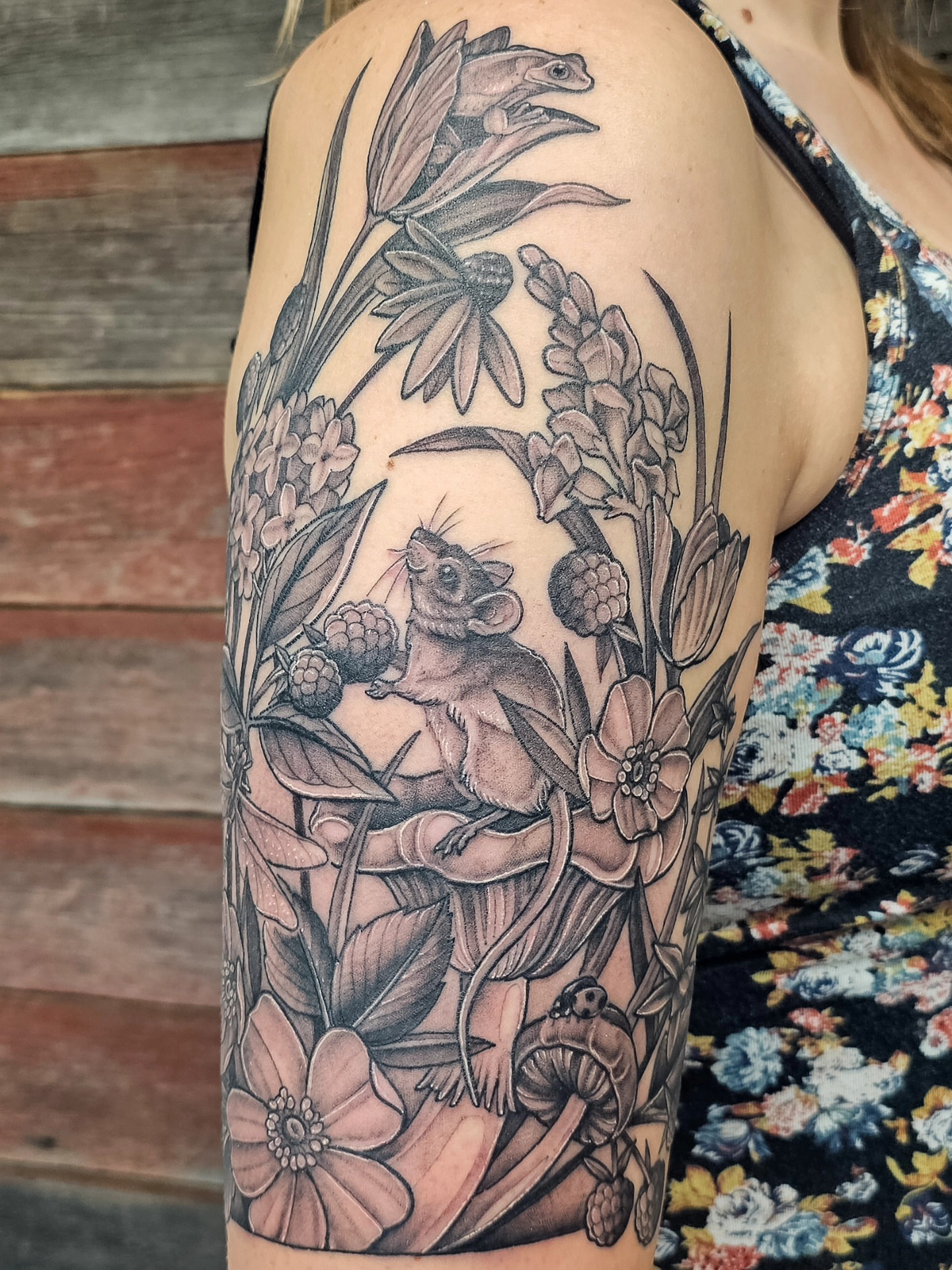 Tattoo by @plaidbear_designco — black_and_grey, realism
