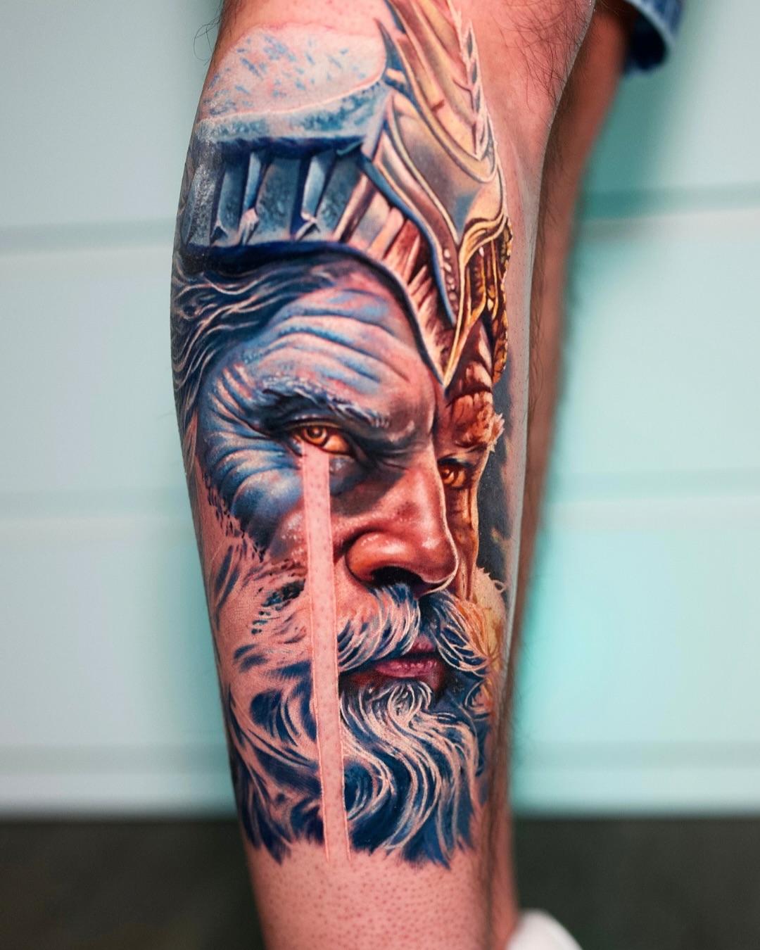 Viking warrior realism tattoo on the forearm by Inexor tattoos