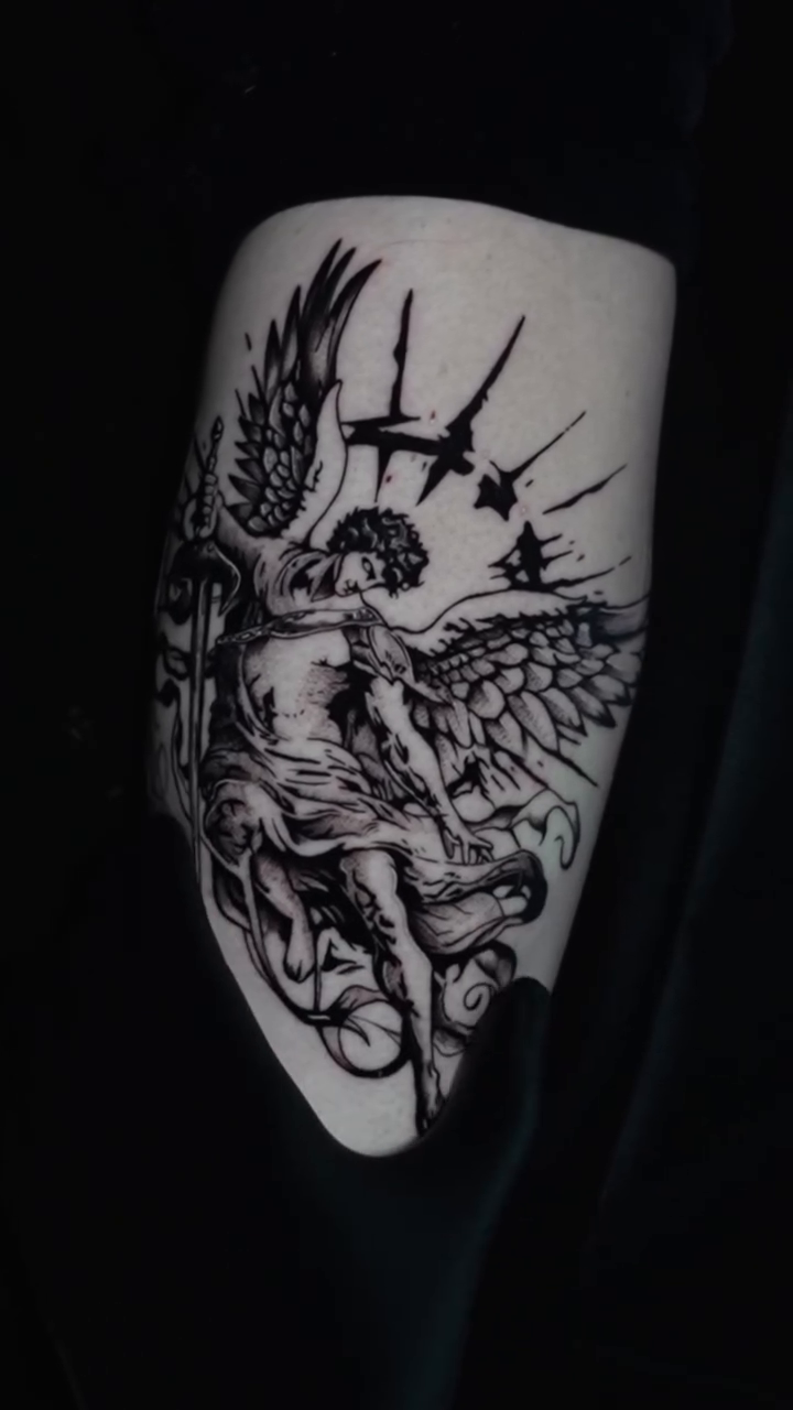 Tattoo by @mrcurlytattoo — blackwork, dark_realism