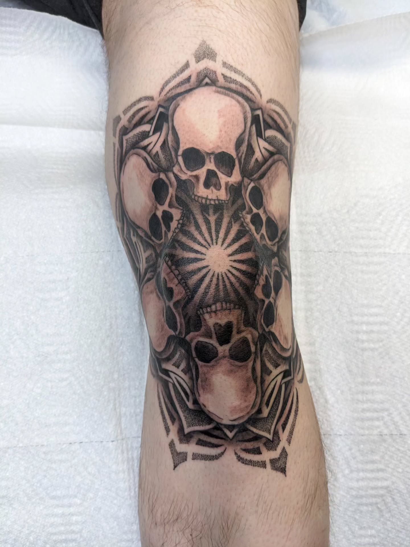 Tattoo by @infinite_enigma — black_and_grey, geometric
