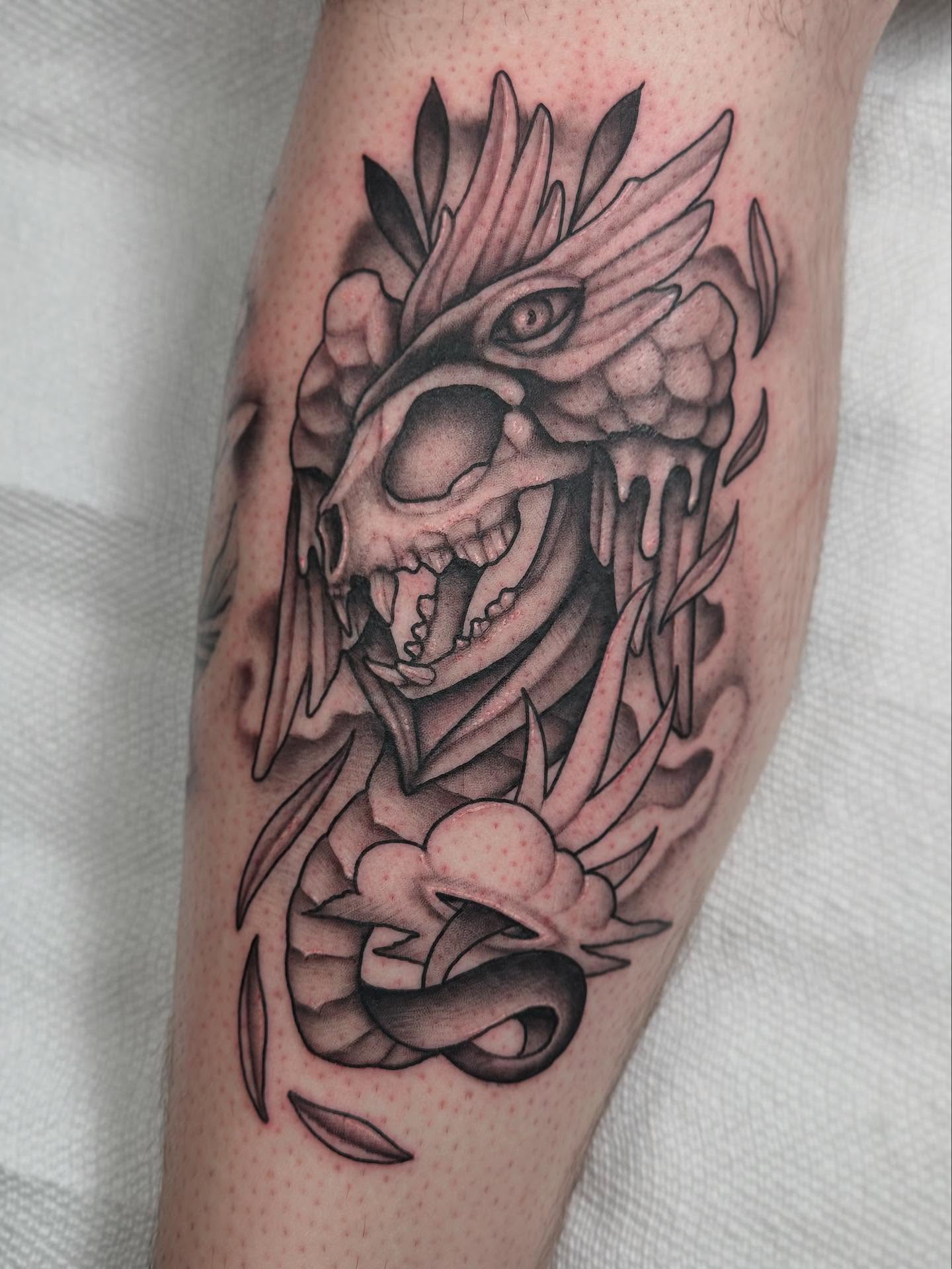 Tattoo by @feraleyes — black_and_grey, realism