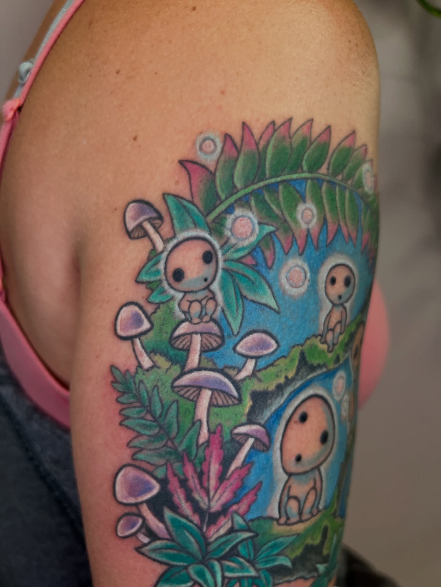 Tattoo by @shashonna — dotwork, anime