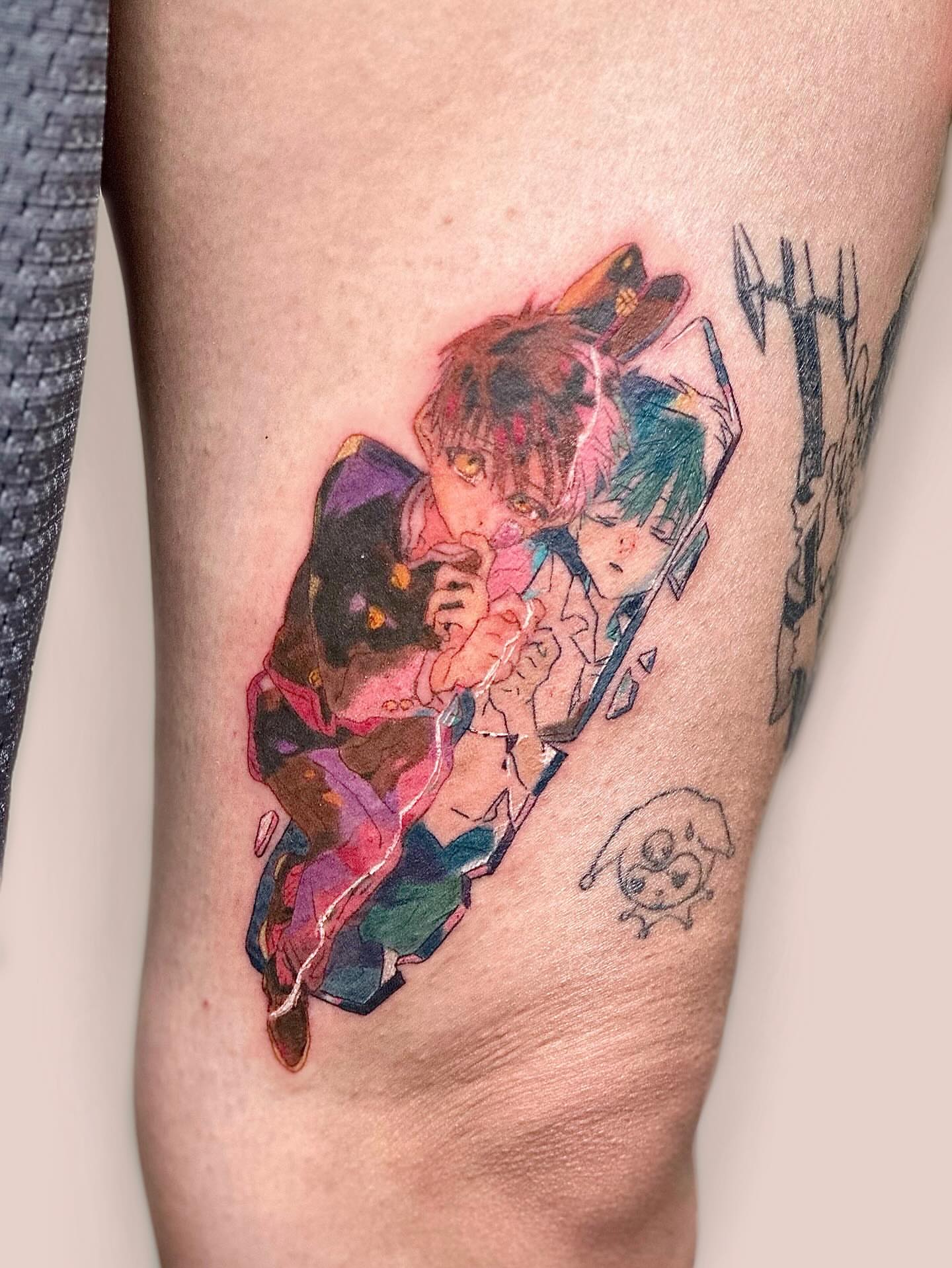 Tattoo by @lily_licious_ink — anime, watercolor