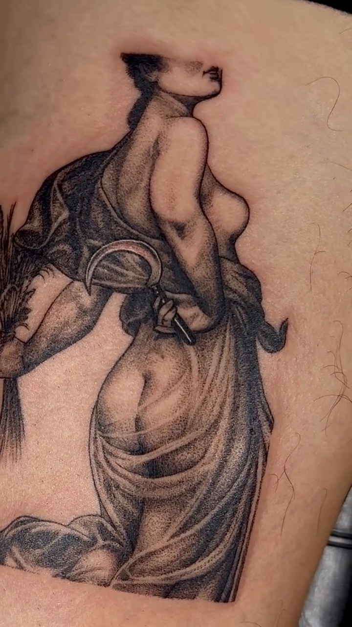 Tattoo by @bogwitchtattoos โ black_and_grey, realism