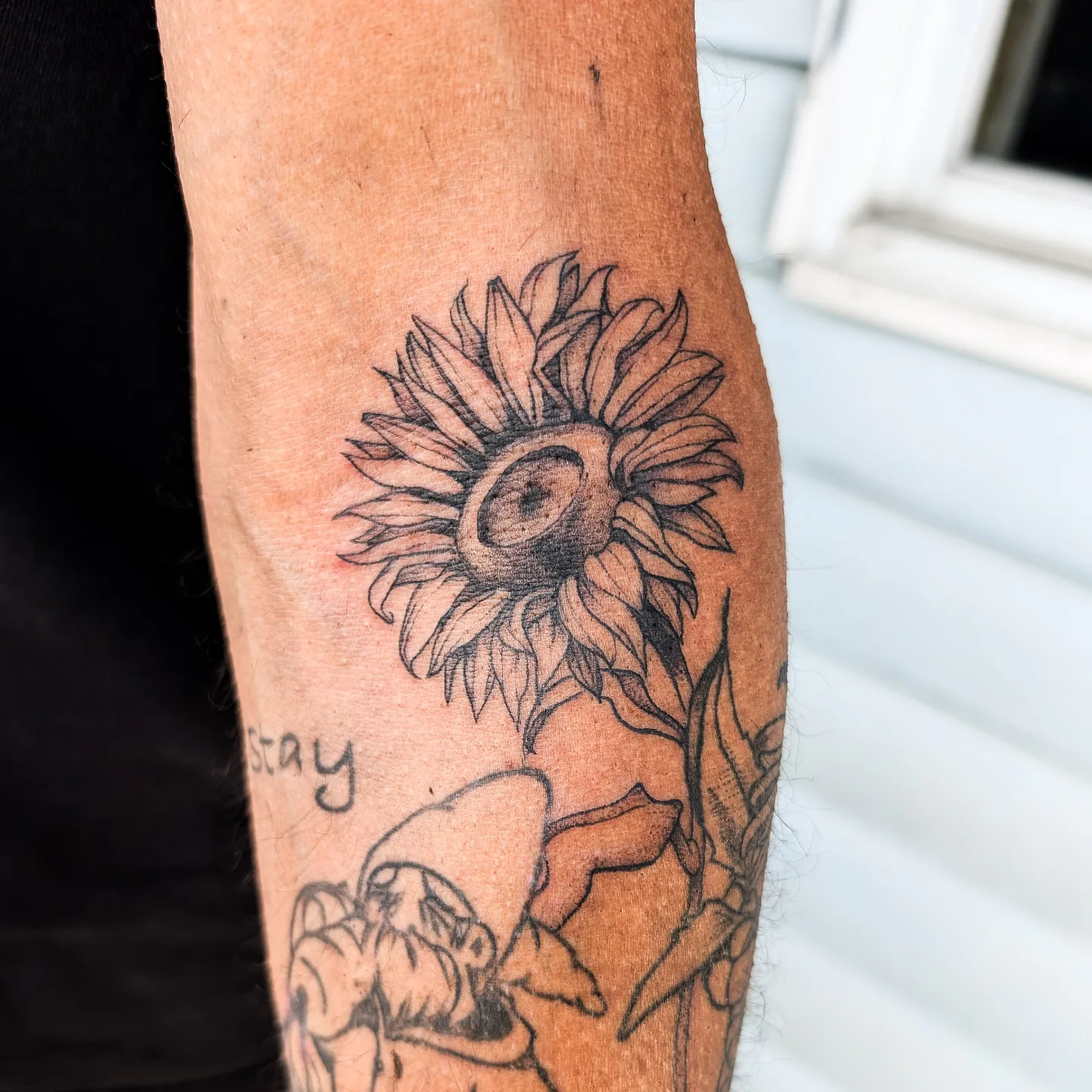 Tattoo by @poked.protein — black_and_grey