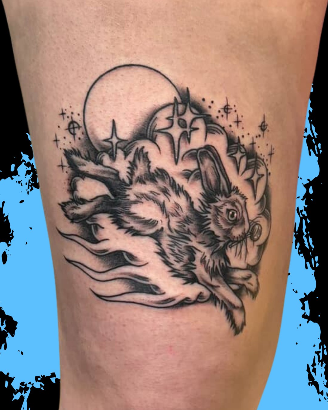 Tattoo by @xwoodlandcorex — black_and_grey