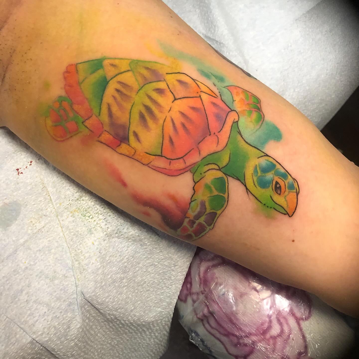 Tattoo by @krampusssytattoo — watercolor