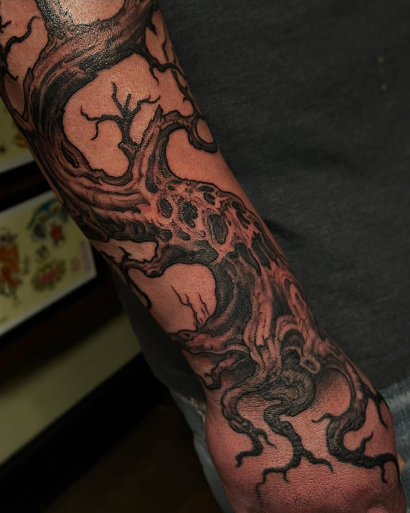 Tattoo by @evanmakesart — black_and_grey, realism