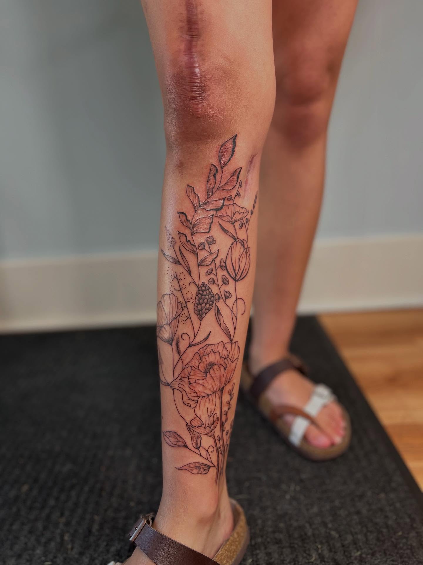 Tattoo by @laceyink_ — fine_line, black_and_grey