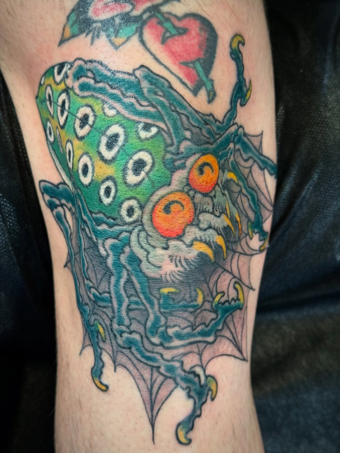 Monster japanese irezumi tattoo on the forearm by Candi Kinyōbi