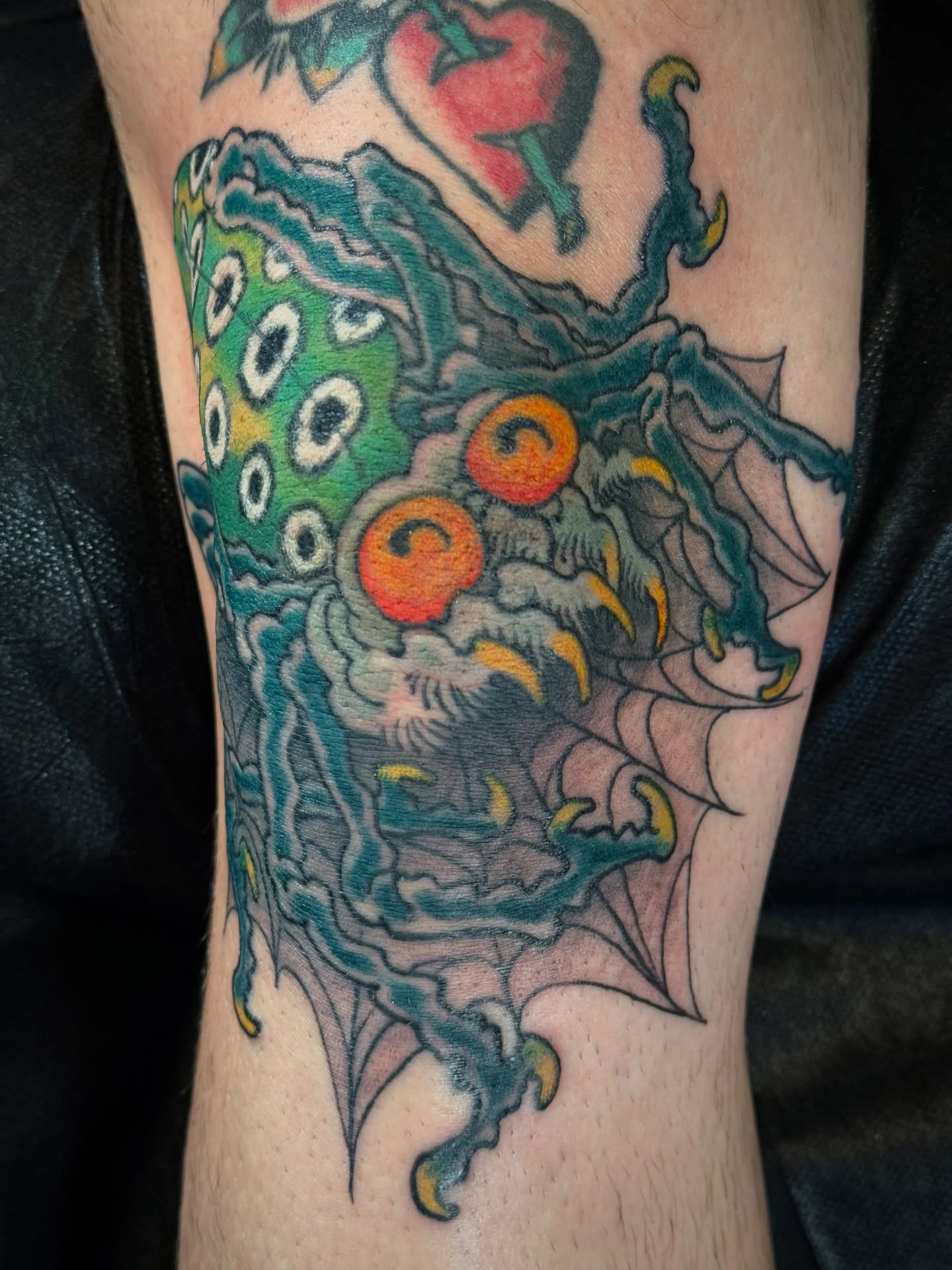 Monster japanese irezumi tattoo on the forearm by Candi Kinyōbi